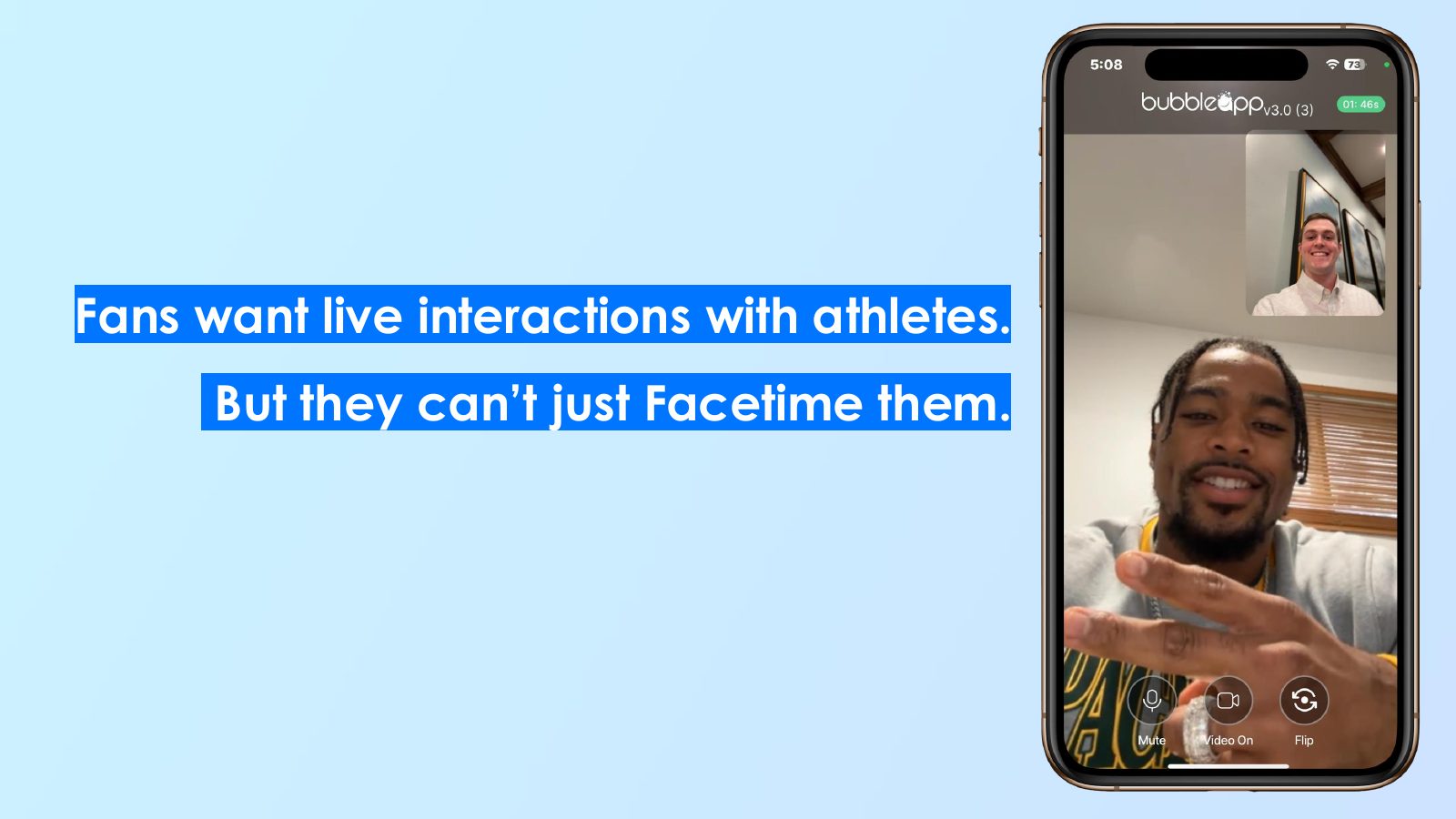 Slide 2: Fans want live interactions with athletes. But they can’t just Facetime them.
