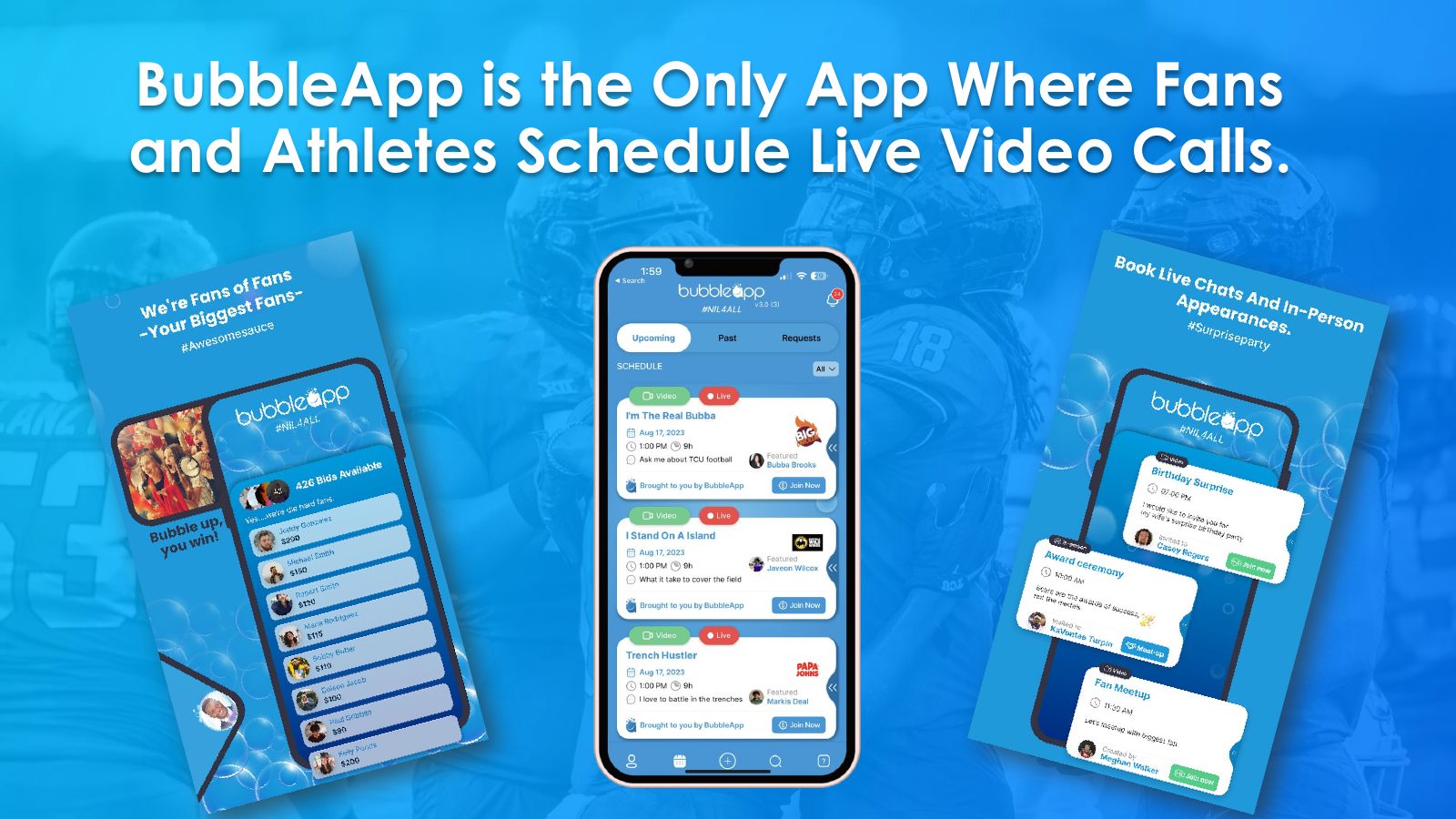 Slide 16: BubbleApp is the Only App Where Fans and Athletes Schedule Live Video Calls.